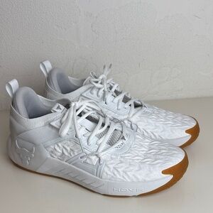 Under Armour Project Rock 6 Men's White Athletic Training Shoes Size 10 NWOT